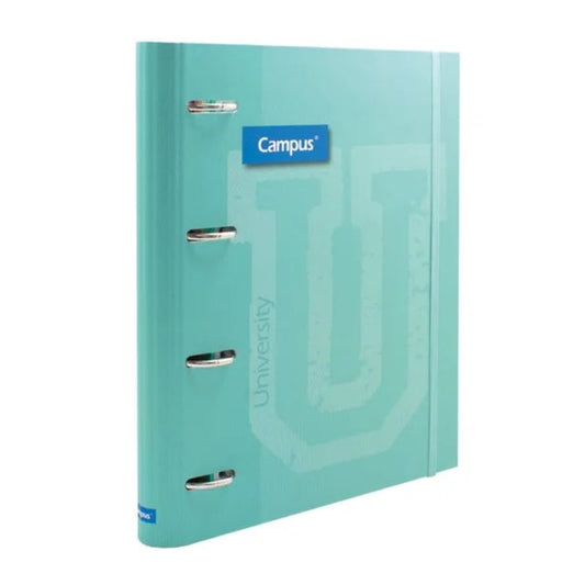 Carpeta Ringbook Soft Campus University 4 Anillas + 100 Recambio Tapa Turquesa