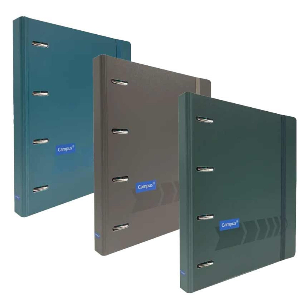 Ringbook Campus University 4-Ring Binder + 100 Grey Cover Refills