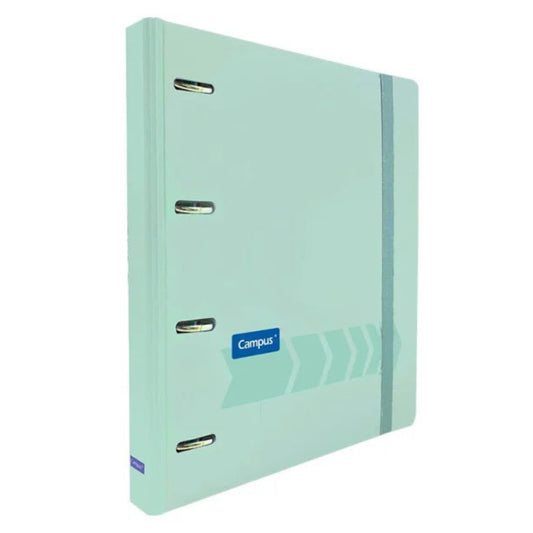 Carpeta Ringbook Campus University 4 Anillas + 100 Recambios Tapa Verde Pastel