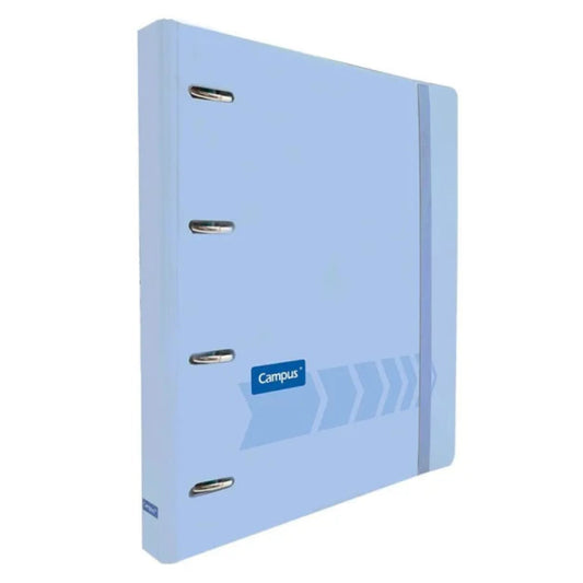 Carpeta Ringbook Campus University 4 Anillas +100 Recambios Tapa Azul Pastel