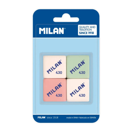 Blister of 4 Milan 430 Erasers (pack of 3 blisters or box of 25 blisters)