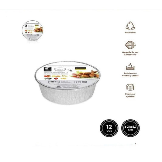 Set of 12 Round Aluminum Chicken Trays