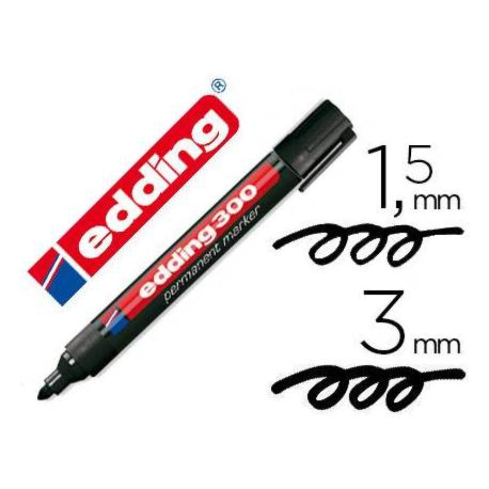 Edding 300 Black Permanent Marker (10-pack)