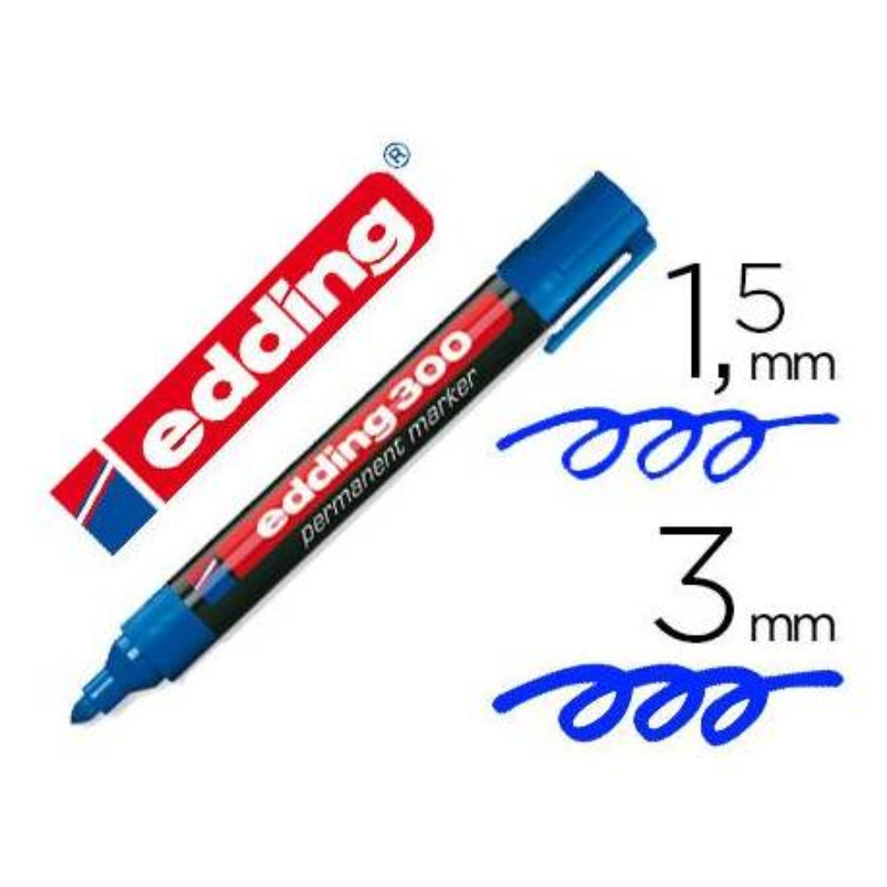 Rotulador Permanente Edding 300 Celeste (pack 10uds)