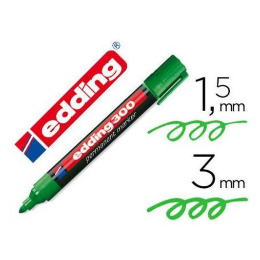 Rotulador Permanente Edding 300 Verde N4 (pack 10uds)