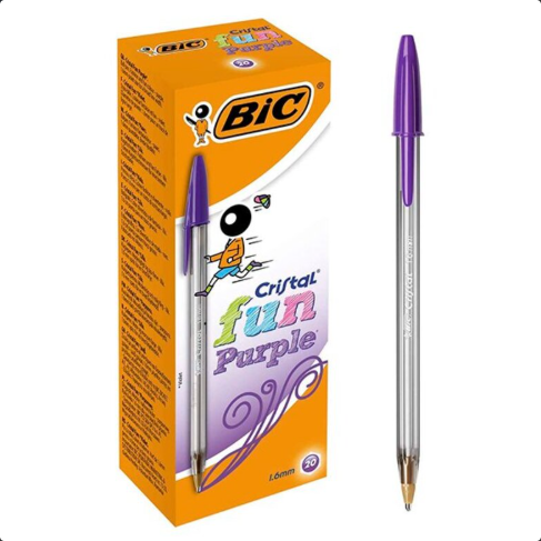 Caja de 20 Bolígrafos BIC Cristal Fun Colores