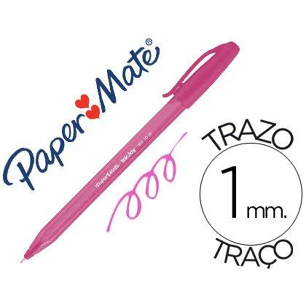 Bolígrafo PaperMate Trazo 1mm Rosa