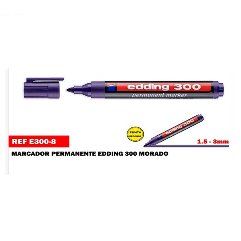 Edding 300 Permanent Marker Purple (10-pack)