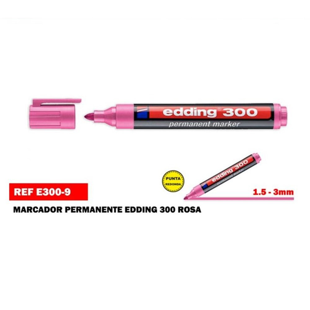 Edding 300 Permanent Marker Pink, (pack of 10)