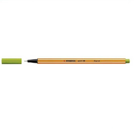 STABILO Point 88 Fine Green Marker Pen, pack of 10.