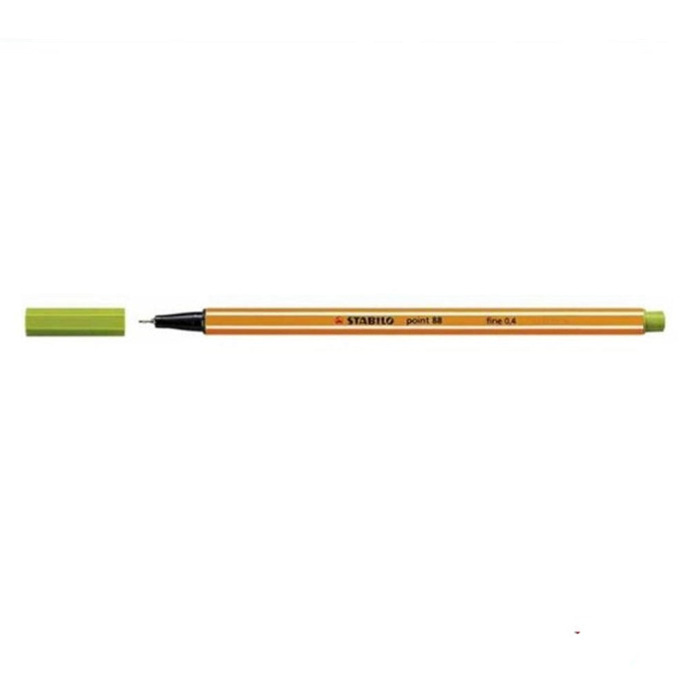 Stabilo Point 88 Lime Green Pen, pack of 10 units.