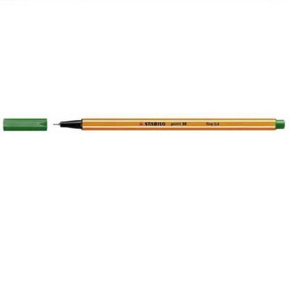 Rotulador STABILO Point 88 Fine Verde Oscuro, pack de 10 rotuladores.