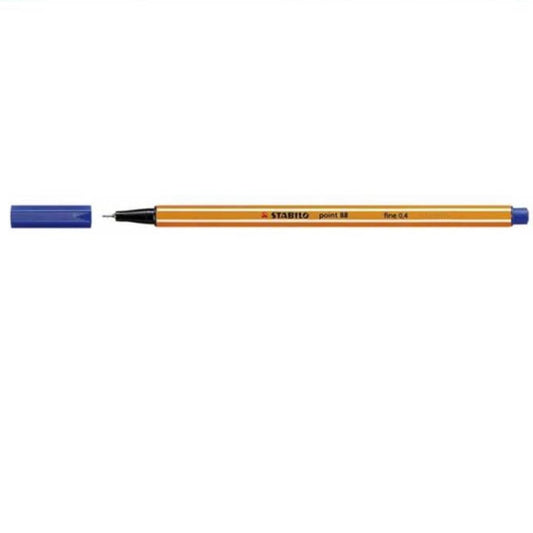 STABILO Point 88 Fine Liner Pen, Blue, pack of 10 pens.