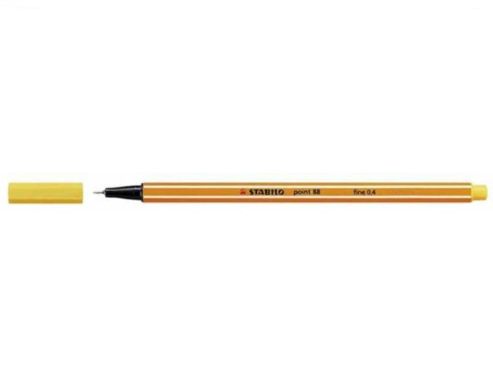 STABILO Point 88 Fine Yellow Fineliner, pack of 10 fineliners