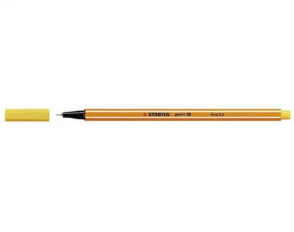 STABILO Point 88 Fine Yellow Fineliner, pack of 10 fineliners