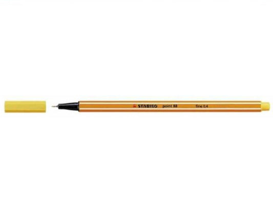 STABILO Point 88 Fine Yellow Fineliner, pack of 10 fineliners