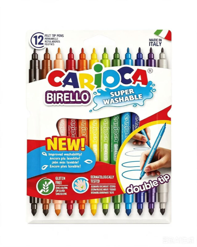 Set of 12 Carioca Birello Double-Ended Markers