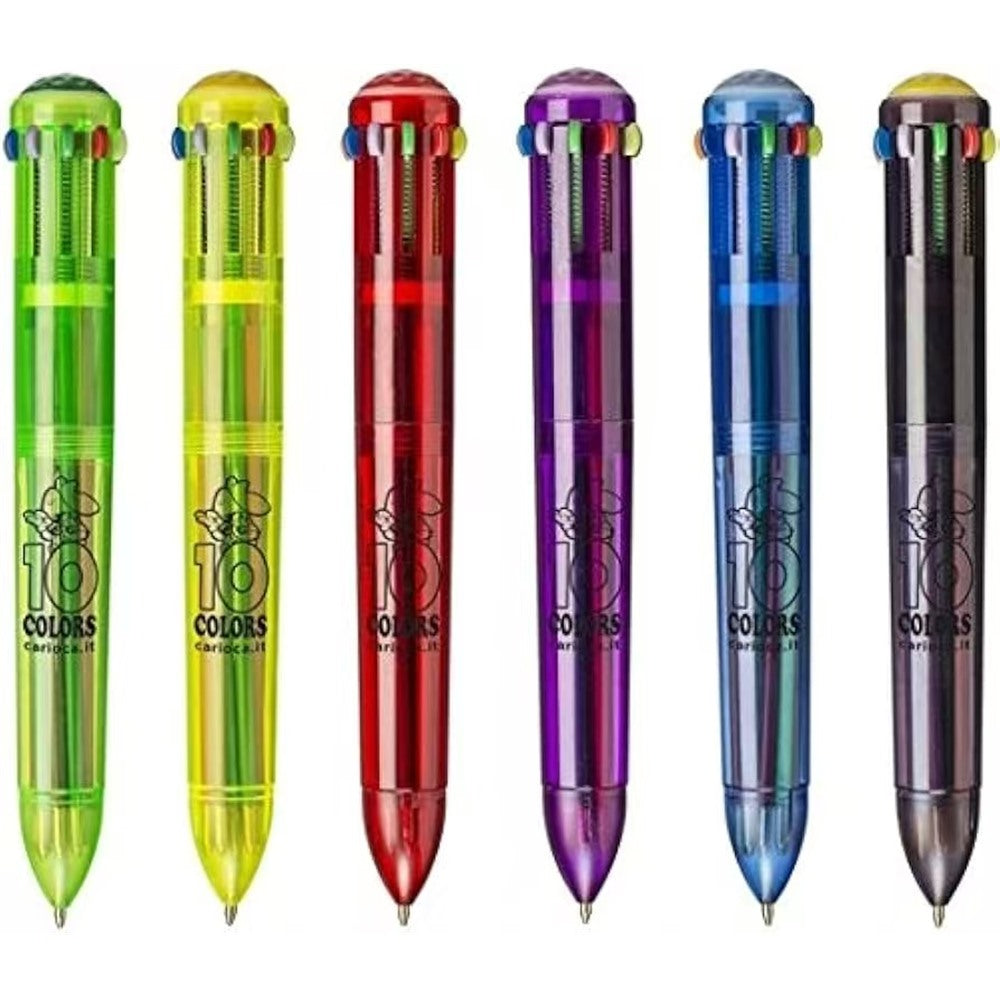 Blister con 1 bolígrafo automático de 10 colores, transparente - Modelo Surtidos- Colores Surtidos