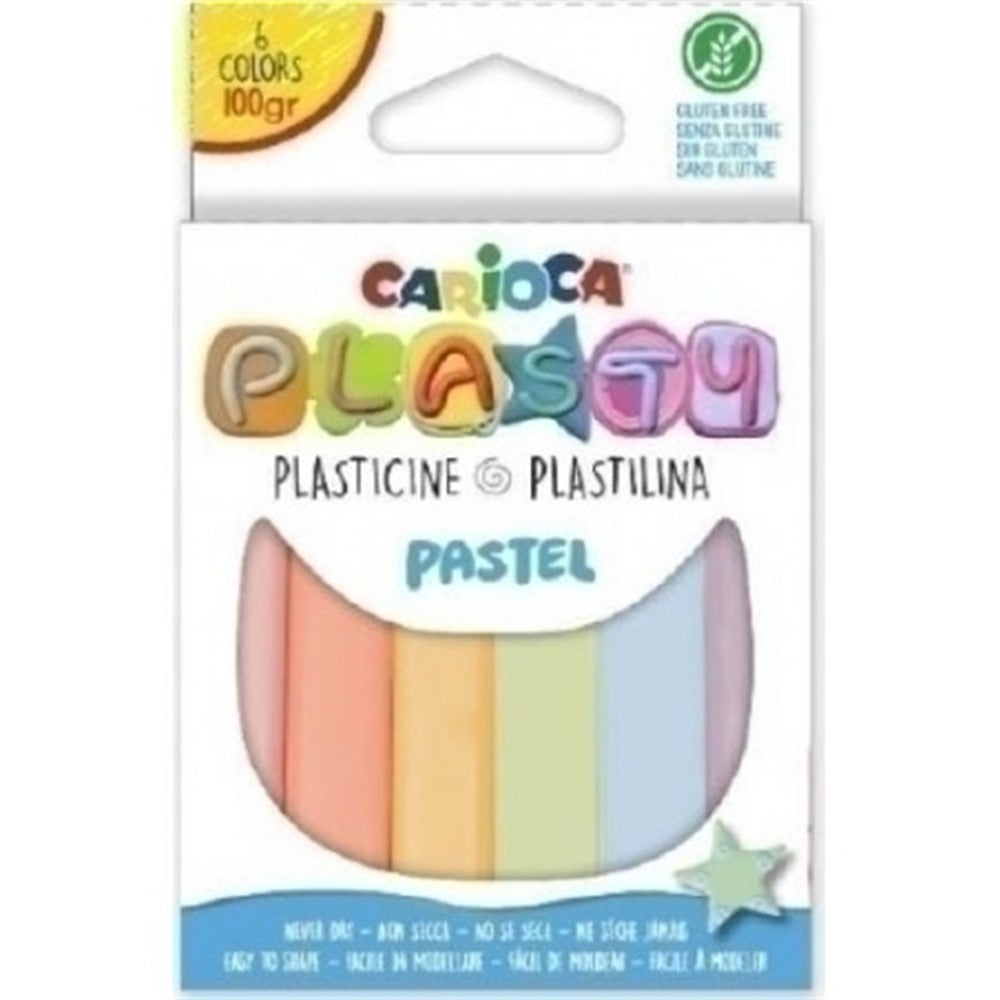 Estuche de 6 Barritas de Plastilina Plasty de Colores Pastel