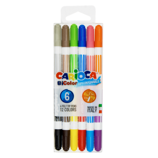 Rotuladores Carioca Bi-Color Caja de 6 Unidades