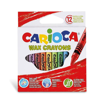 Ceras de Colores Carioca Wax Crayons Caja de 12 Unidades