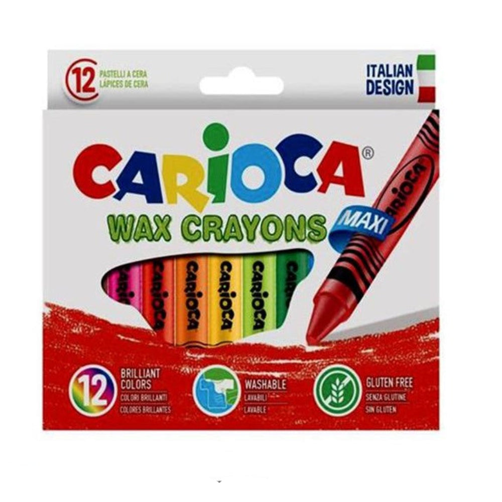 Ceras de Colores Carioca Wax Crayons Maxi Caja de 12 Unidades