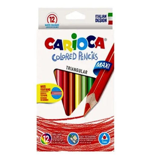 Set of 12 Carioca Triangular Maxi Jumbo Colored Pencils