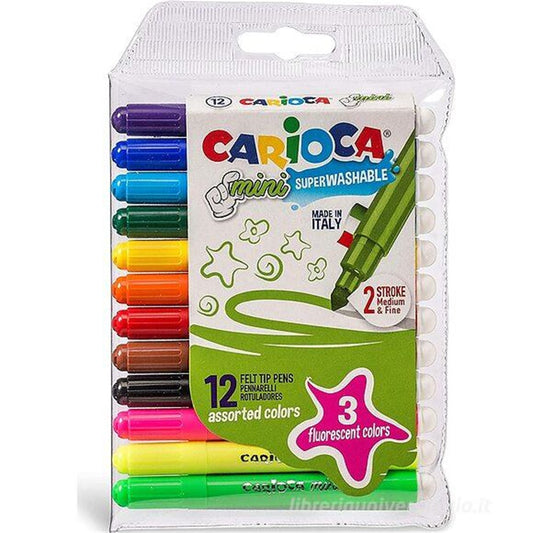 Estuche de 12 Mini Rotuladores Minirello (9 Estándar + 3 Neon)