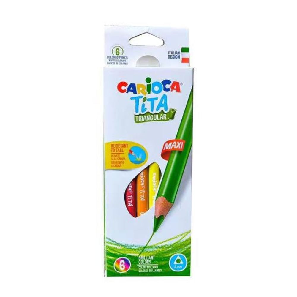 Carioca Tita Triangular Maxi Box of 6 Colored Pencils