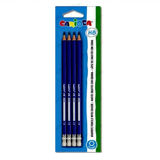 Blister 4 Carioca HB Pencils with Eraser (3-pack)