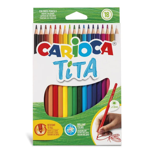 Set of 18 Tita Hexagonal Colored Pencils