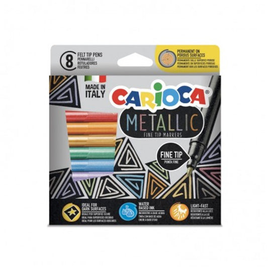 Estuche de 8 Rotuladores Metálicos Metallic Punta Fina