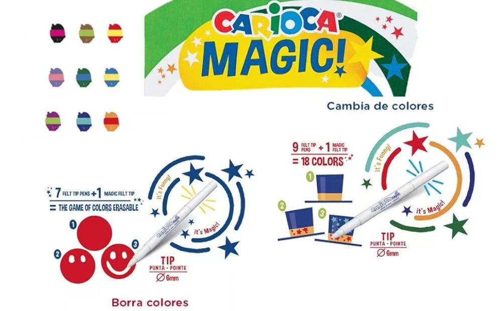 Carioca Magic Erasable Marker Pen Case of 10 Units