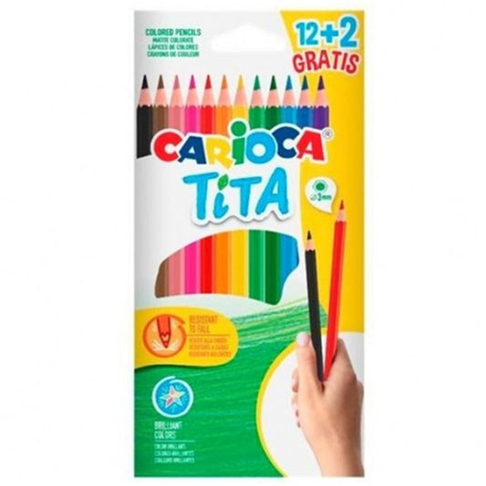 Carioca Tita Premium Colouring Pencils box 12+2, pack of 12