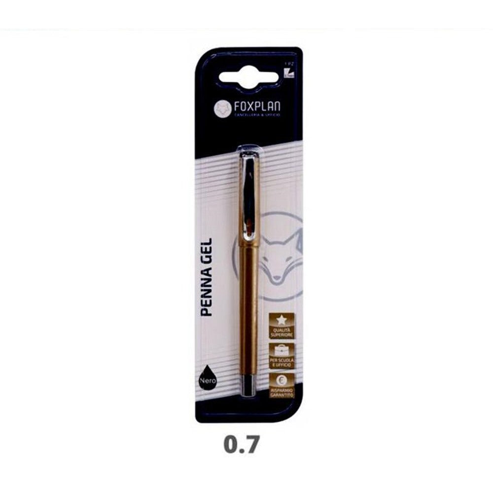 Blister of 1 Foxplan Premium Gold Gel Pen (pack of 4 blisters or box of 12 blisters)