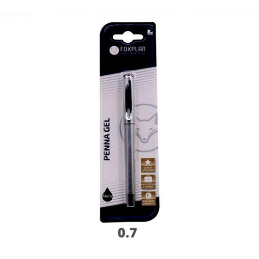 Blister of 1 Foxplan Silver Grey Gel Pen (pack of 4 blisters or box of 12 blisters)