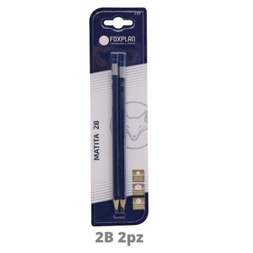 Blister pack of 2 Foxplan 2B Pencils, pack of 3 blister packs or box of 12 blister packs