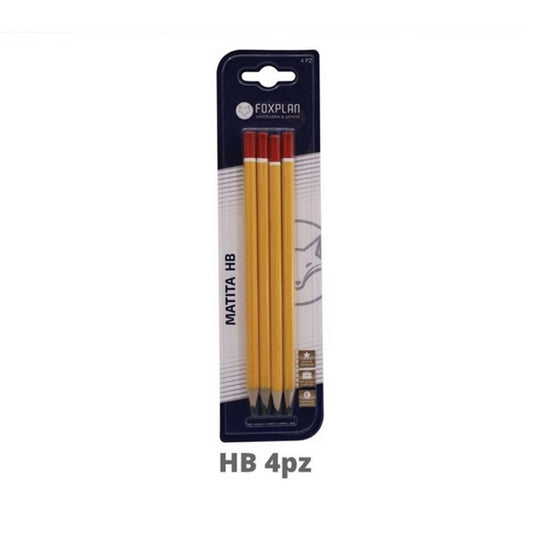 Blister pack of 4 Foxplan HB Pencils, pack of 3 blister packs or box of 12 blister packs