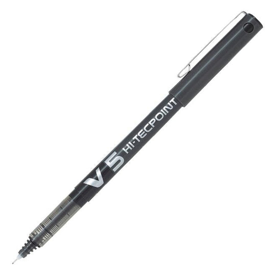Pilot V-5 Hi-Tecpoint Black Pen, pack of 12