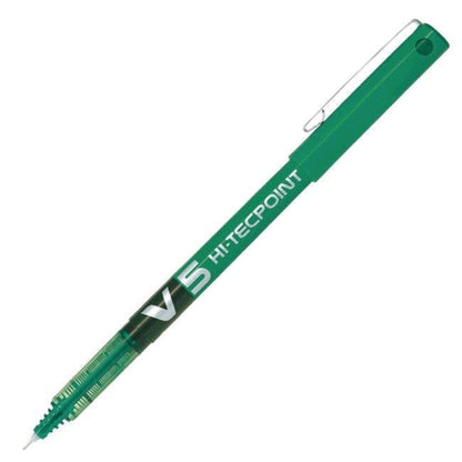 Pilot V-5 Hi-Tecpoint Green Pen, Pack of 12