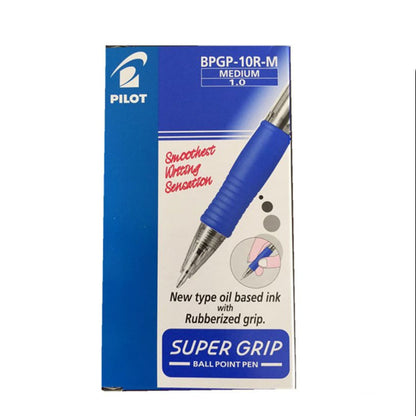Pilot Super Grip Ballpoint Pen Blue 1.0mm pack of 12