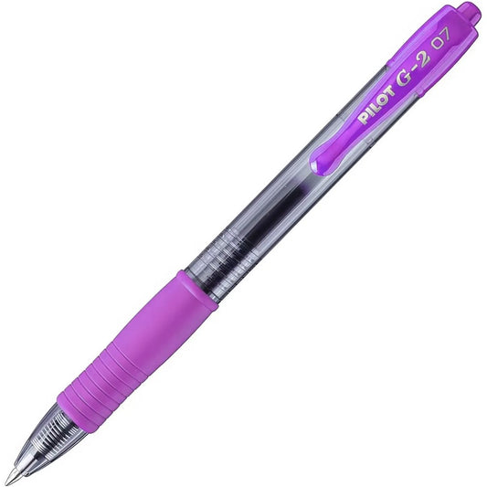 Pilot G-2 Gel Ink Pens, Medium Point, 0.7 mm, Purple, 12 Count
