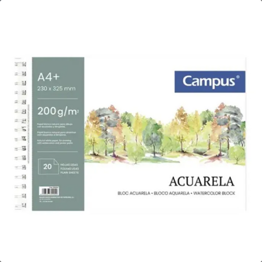 Campus Watercolour Pad A4+ 200gsm 20 Sheets