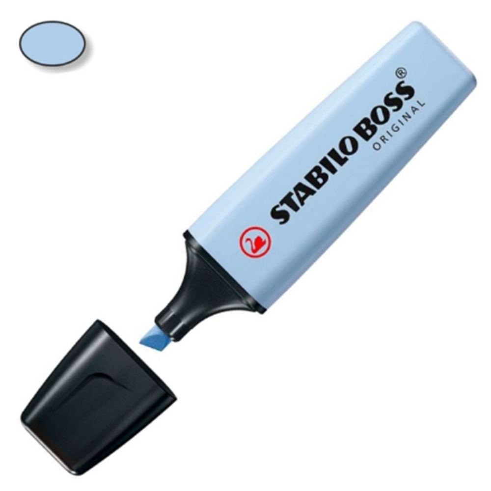 Stabilo Boss Pastel Blue Highlighter, pack of 10 units.