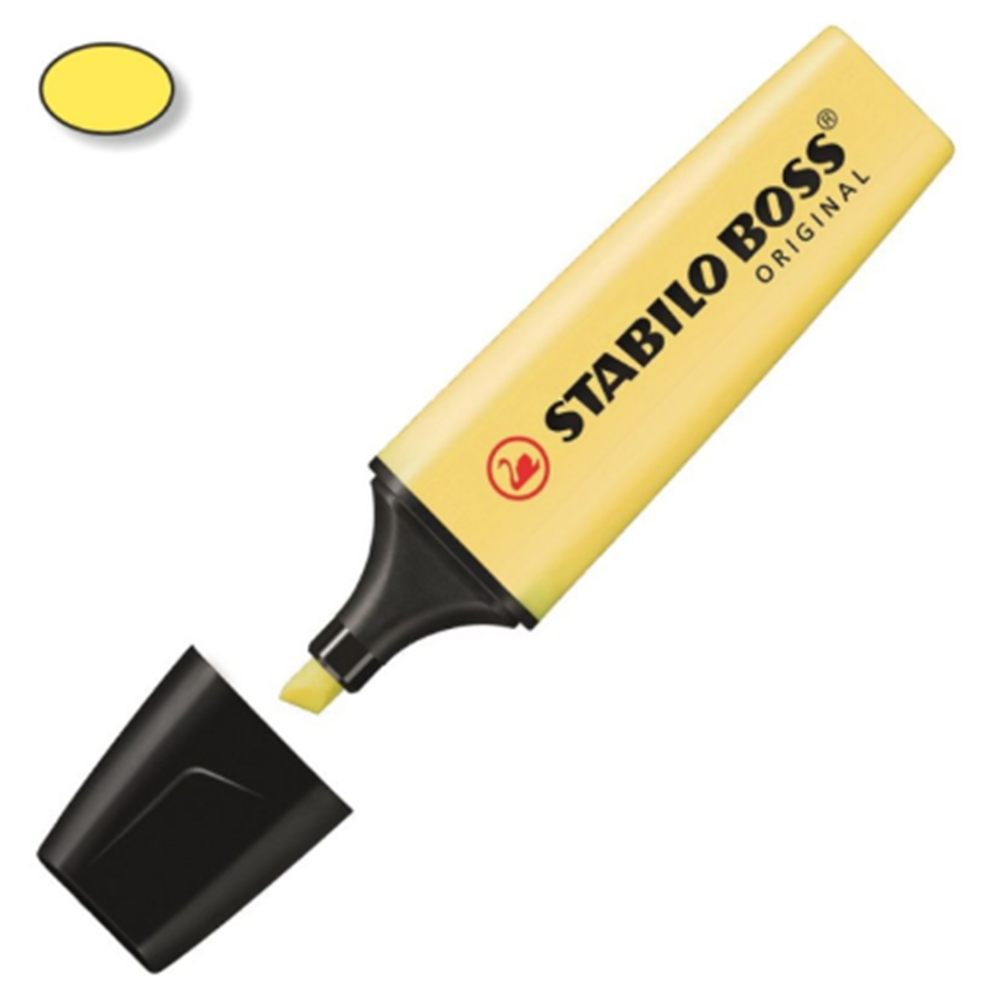 Stabilo Boss Pastel Yellow Fluorescent Marker, pack of 10 units