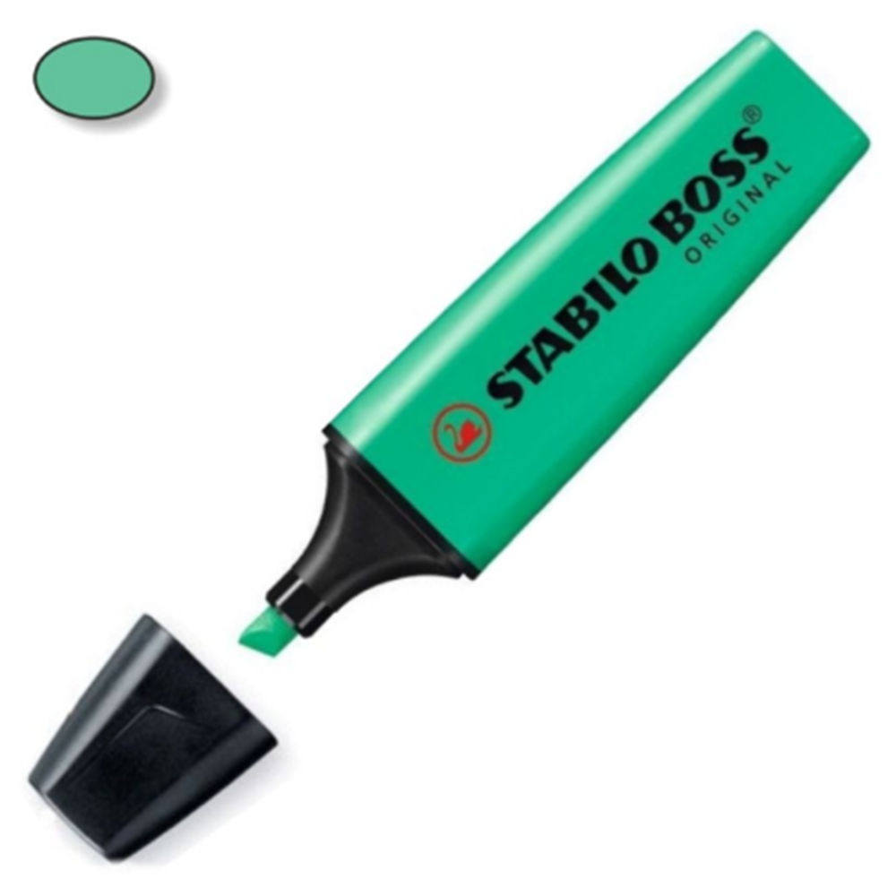 Stabilo Boss Fluorescent Highlighter Turquoise, pack of 10 units.