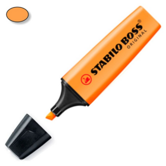 Stabilo Boss Fluorescent Highlighter Orange, pack of 10 units.