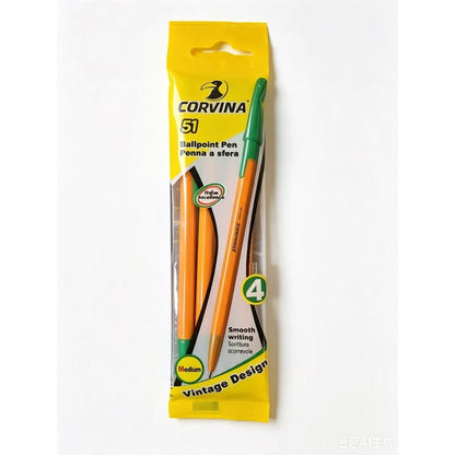Blister de 4 Bolígrafo Corvina Verde, pack 4 uds