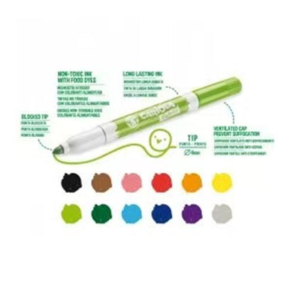 Rotuladores Carioca Fabric para Textil Caja de 12 Colores Surtidos