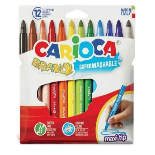 pack of 12 assorted Carioca Bravo markers